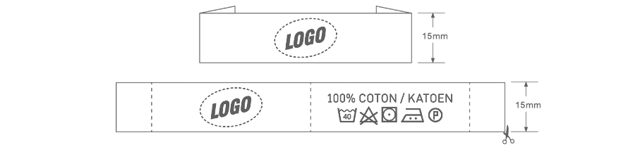 Etikett mit Logo 15mm